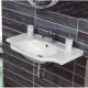 ModeraElite Etajerli Duvara Monte & Mobilya Uyumlu Armatür Delikli Seramik Lavabo – 55x48 cm, Beyaz ModeraElite Etajerli Duvara Monte & Mobilya Uyumlu Armatür Delikli Seramik Lavabo – 55x48 cm, Beyaz