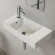 ModeraLeft Etajerli Duvara Monte & Mobilya Uyumlu Seramik Lavabo – 60x30 cm, Beyaz