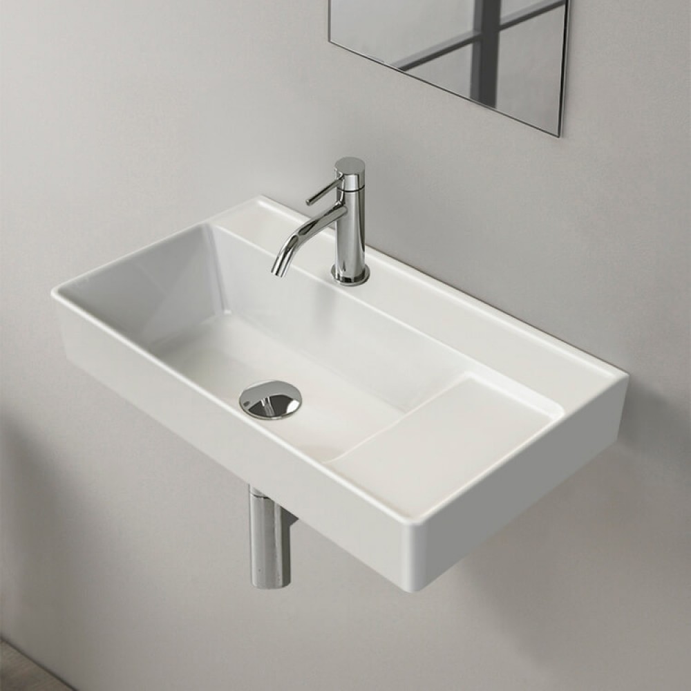 ModeraComfort Etajerli Duvara Monte & Mobilya Uyumlu Seramik Lavabo – 65x38 cm, Beyaz ModeraComfort Etajerli Duvara Monte & Mobilya Uyumlu Seramik Lavabo – 65x38 cm, Beyaz