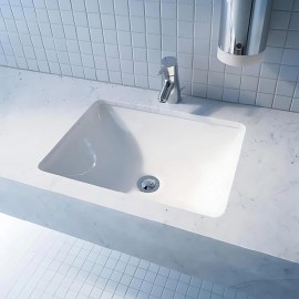 Turavit Kare Hilton Tip Tezgah Altı Lavabo 41x52 cm | Gömme Seramik Lavabo - Banyo Hilton Lavabosu