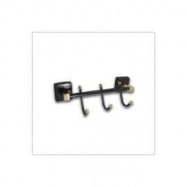 NoirGold Üçlü Bornoz Askılığı – Mat Siyah & Gold Altın, Pirinç