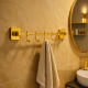 GoldFive Beşli Bornoz Askılığı – Gold Altın, Duvara Monte Pirinç Tasarım