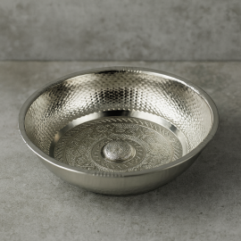 Krom Osmanlı Tuğralı Figürlü Hamam Tası