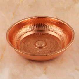 Bakır Osmanlı Tuğralı Figürlü Hamam Tası