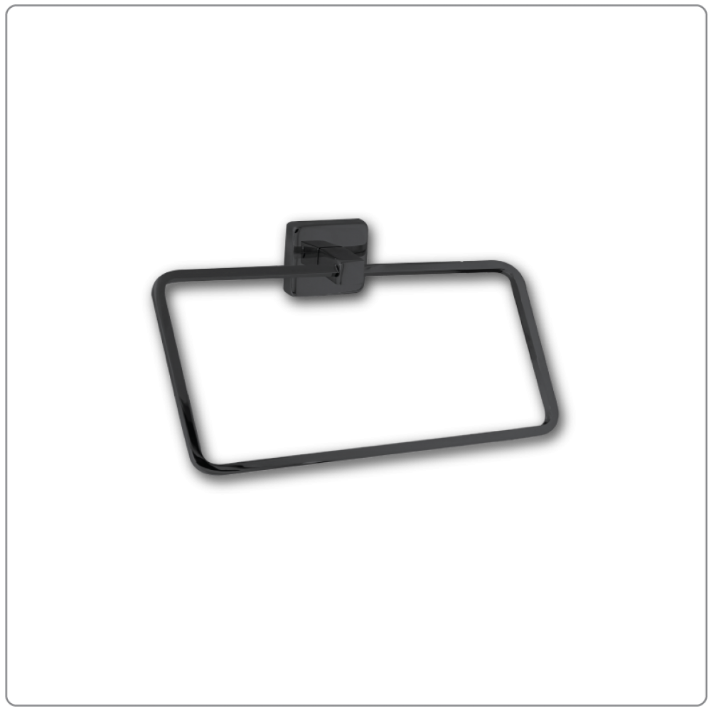 SquareBlack Kare Havluluk – Mat Siyah, Duvara Monte Pirinç Tasarım