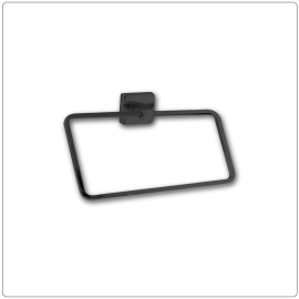 SquareBlack Kare Havluluk – Mat Siyah, Duvara Monte Pirinç Tasarım