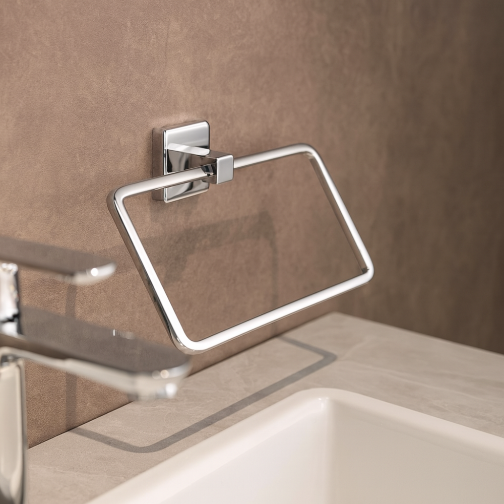 SquareHold Kare Havluluk – Krom, Duvara Monte Pirinç Tasarım SquareHold Kare Havluluk – Krom, Duvara Monte Pirinç Tasarım