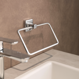 SquareHold Kare Havluluk – Krom, Duvara Monte Pirinç Tasarım