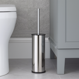 SteelShine Krom Klozet Fırçası – Parlak Paslanmaz Gövde, Kapaklı Tasarım