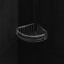 ChromeLine Parlak Krom Köşe Süngerlik – Tek Katlı, Duş Organizeri