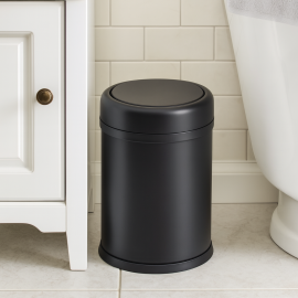 TurnBlack 5 Litre Mat Siyah Döner Kapaklı Çöp Kovası – Kompakt ve Şık Tasarım