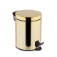 GoldLux 5 Litre Altın Renk Pedallı Çöp Kovası – Parlak Metal Gövde