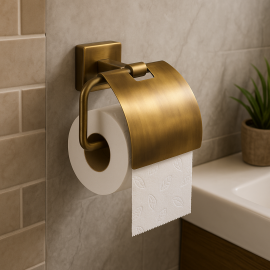 Antik Eskitme Kapaklı Tuvalet Kağıtlığı – Klasik ve Şık Tasarım