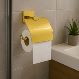 Gold Altın Kapaklı Tuvalet Kağıtlığı – Şık ve Dayanıklı