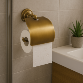 Retro Kapaklı Tuvalet Kağıtlığı – Antik Eskitme, Pirinç