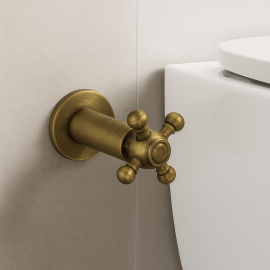 Antik Eskitme Gizli Taharet Musluğu – Stop Valf, Retro Kollu