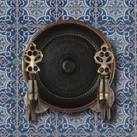 Bakır Eskitme Hamam Tası ve Çift Osmanlı Musluk Seti – Pirinç Hamam Musluğu Takımı