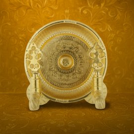 Parlak Altın Hamam Tası ve Çift Osmanlı Musluk Seti – Pirinç Hamam Musluğu Takımı