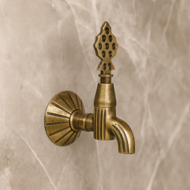 Antik Eskitme Osmanlı Hamam Musluğu – Pirinç Duvar Tipi