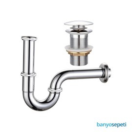 Krom Lavabo Sifonu Deve Boynu