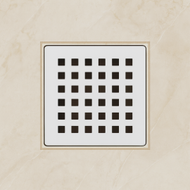 Beyaz Kare Yer Süzgeci 10x10 cm – Standart Banyo & Islak Hacim Süzgeci