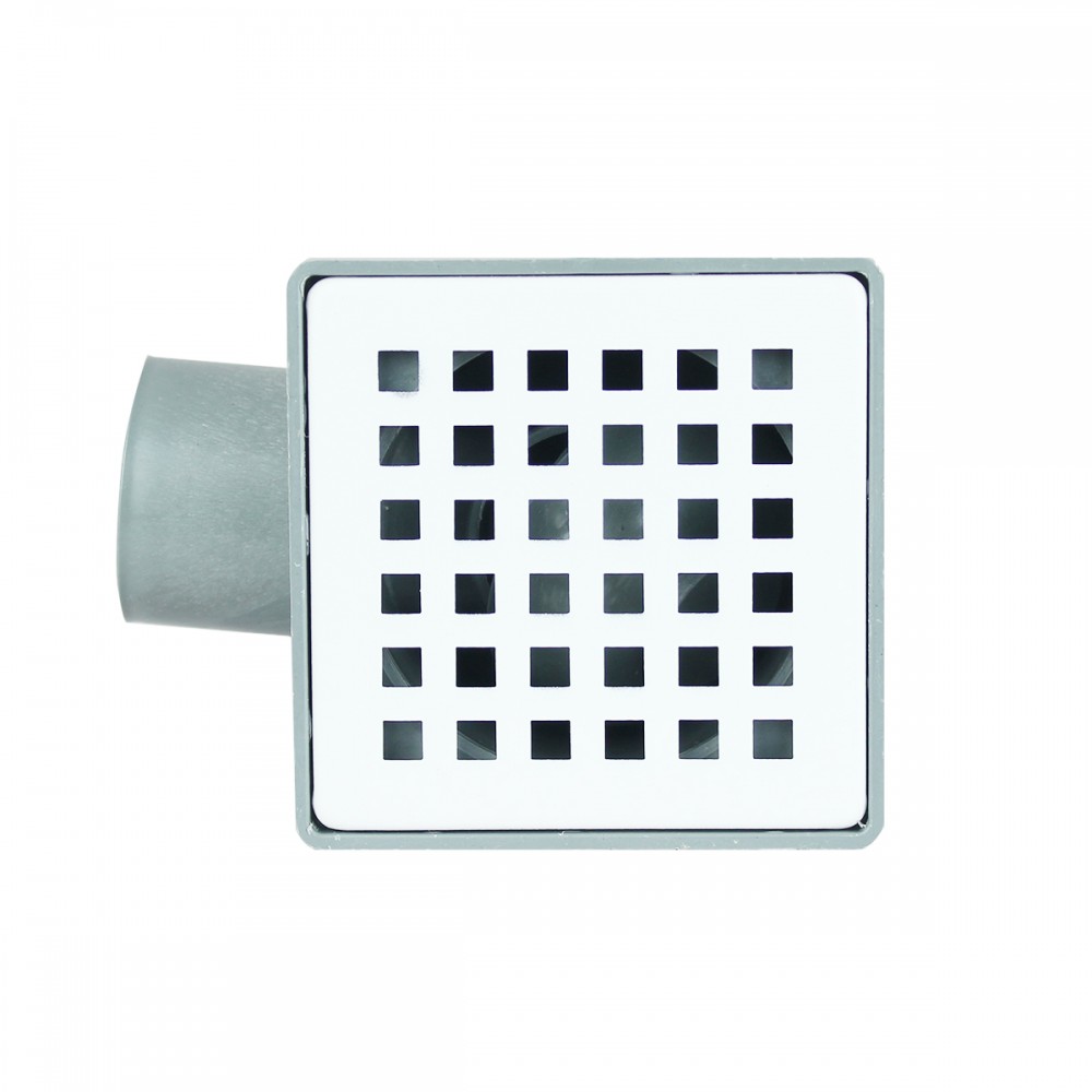 Beyaz Kare Yer Süzgeci 10x10 cm – Standart Banyo & Islak Hacim Süzgeci