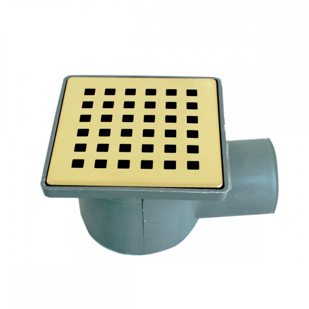 Gold Altın Kare Yer Süzgeci 10x10 cm – Lüks Banyo & Islak Hacim Süzgeci