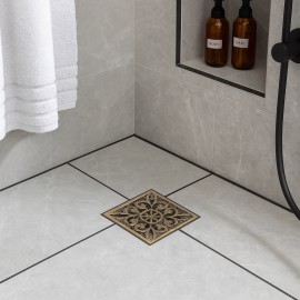 Antik Dekoratif Kare Yer Süzgeci 10x10 cm – Klasik Desenli Kapaklı