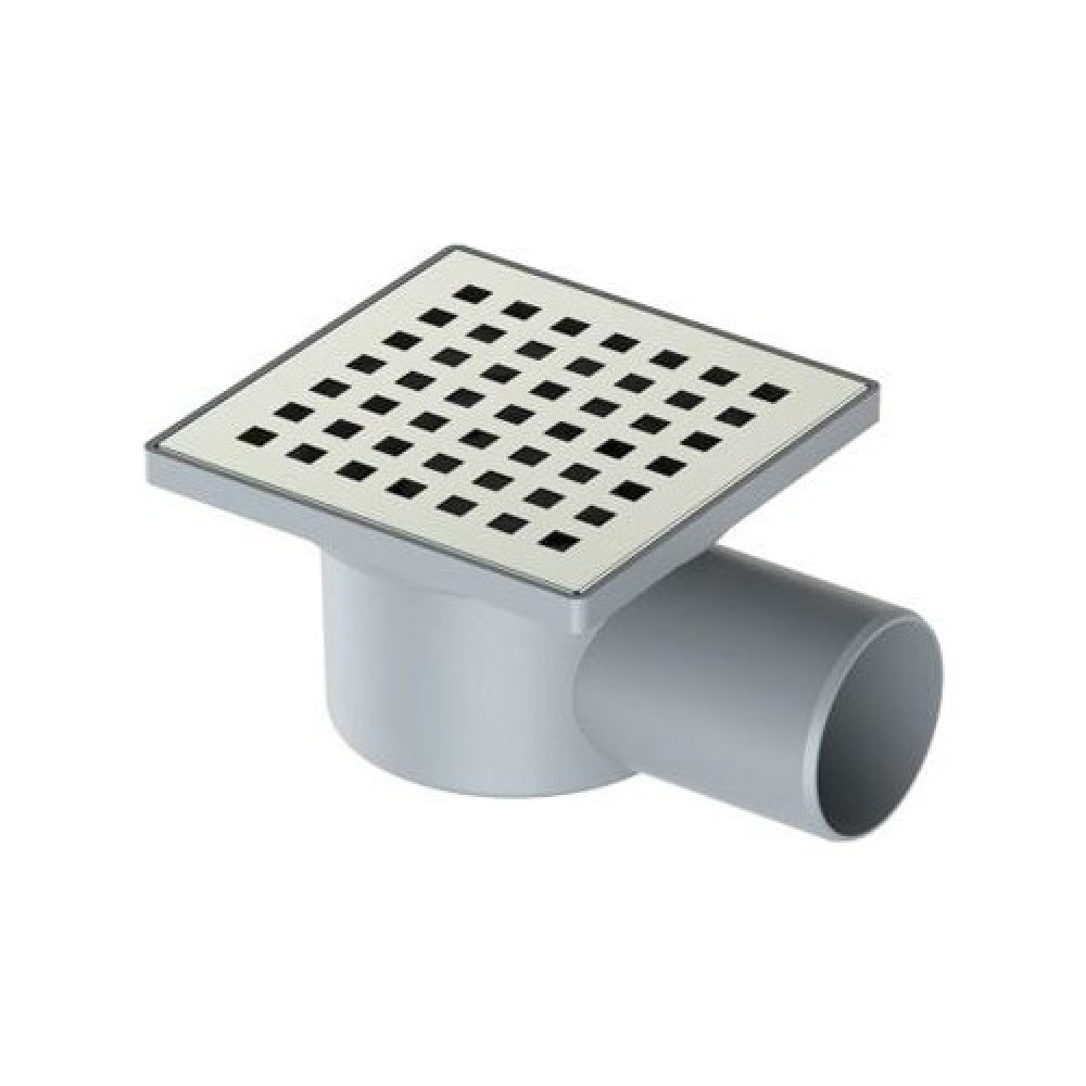 Krom Kare Yer Süzgeci 10x10 cm – Paslanmaz Modern Tasarım