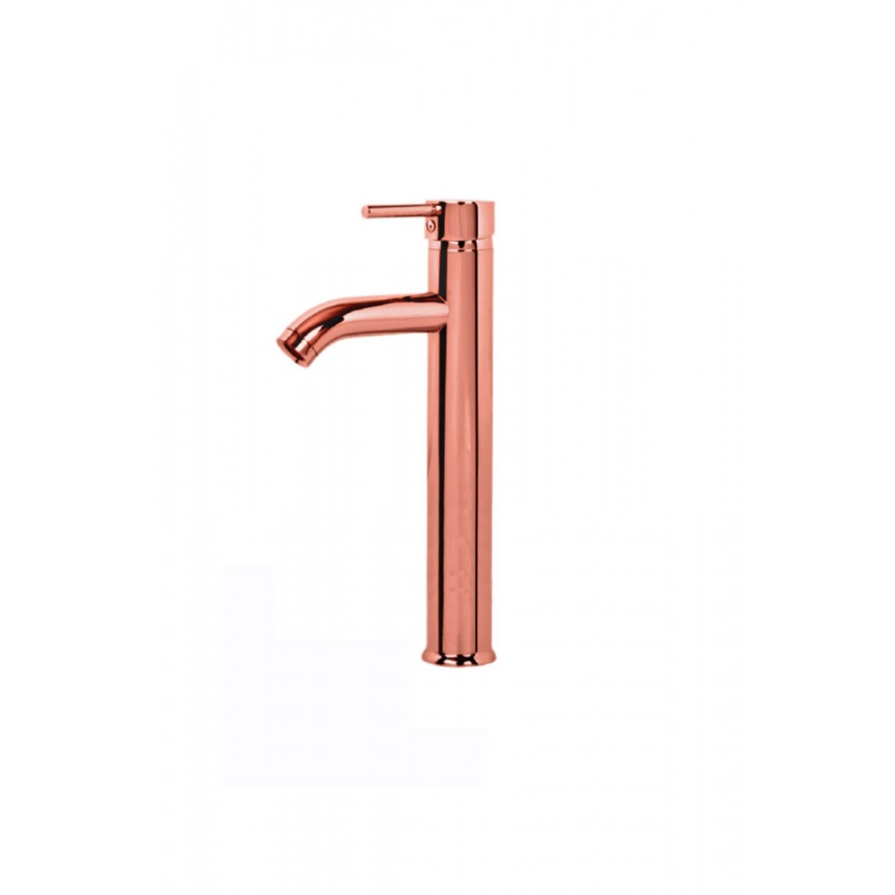 ElegantRose Uzun Ağızlı Rose Gold Çanak Lavabo Bataryası – Su Tasarruflu Pirinç Gövde