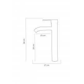 ElegantBlack Uzun Ağızlı Mat Siyah Çanak Lavabo Bataryası – Su Tasarruflu Pirinç Gövde