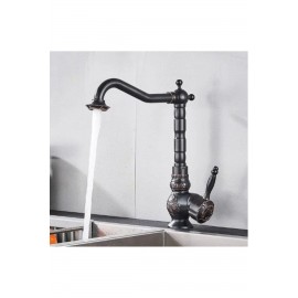 VintageBlack Etnik Desenli Mat Siyah Batarya – 360° Döner Başlık, Su Tasarruflu