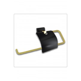 EliteCover Kapaklı Kağıt Havluluk – Mat Siyah & Gold, Duvara Monte Pirinç Tasarım