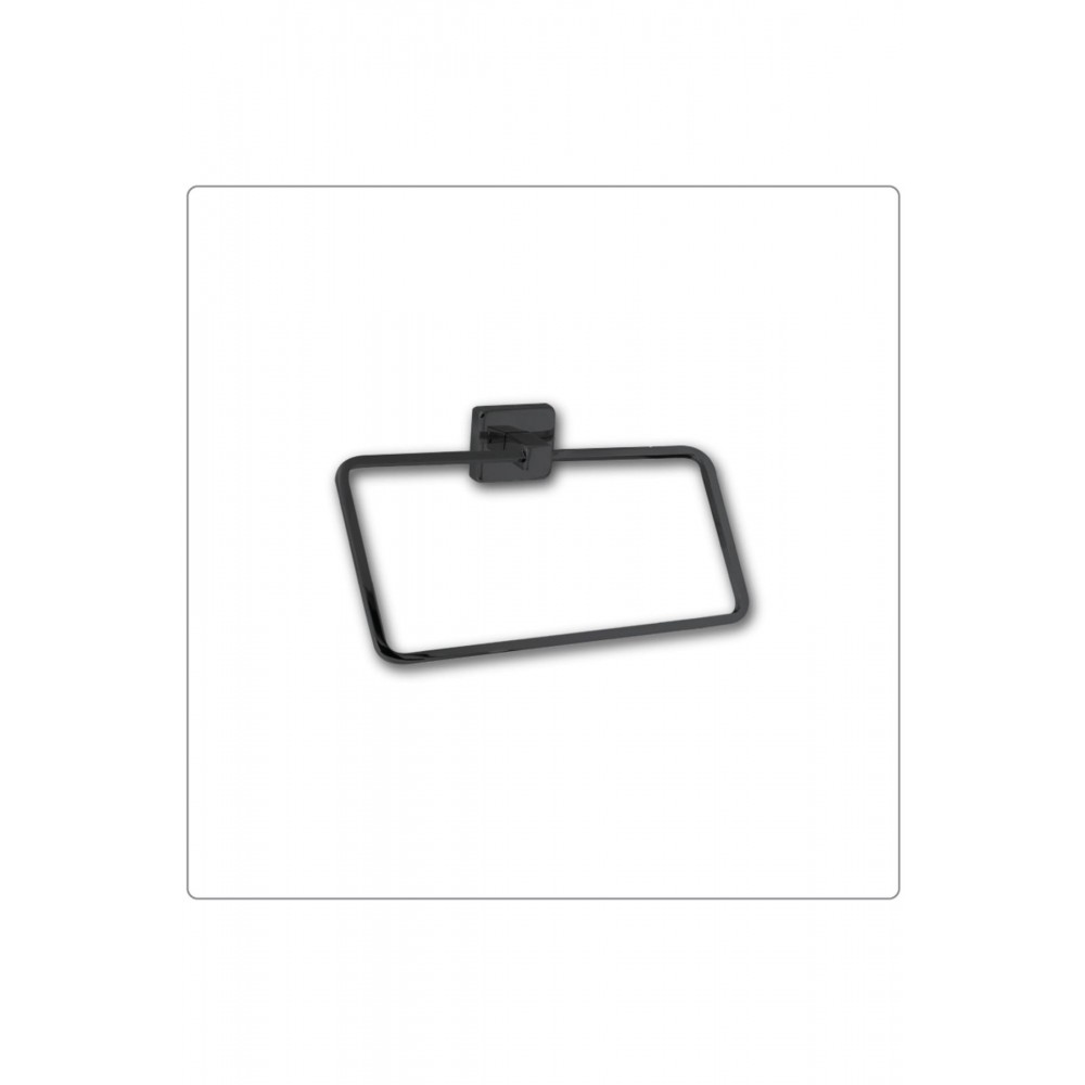 SquareBlack Kare Havluluk – Mat Siyah, Duvara Monte Pirinç Tasarım