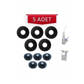 Sanica Gömme Rezervuar Doldurma Grubu Şamandıra Contası 5'li Seti ve Sanica Gömme Rezervuar Boşaltma Grubu Contası 5'li Seti