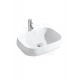 PrimoSquare Tezgah Üstü Armatür Deliksiz Seramik Lavabo – 56x42 cm, Beyaz