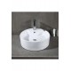 NovaRound Tezgah Üstü Armatür Delikli Seramik Lavabo – 40 cm, Beyaz