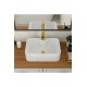 MiraRound Tezgah Üstü Armatür Delikli Seramik Lavabo – 40x33 cm, Beyaz