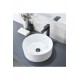 AuraRound Tezgah Üstü Armatür Deliksiz Seramik Lavabo – 40 cm, Beyaz
