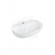 RioSquare Tezgah Üstü Armatür Delikli Seramik Lavabo – 60x41 cm, Beyaz