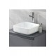 Lunaround Tezgah Üstü Armatür Deliksiz Seramik Lavabo – 38 Cm, Beyaz