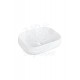 PrimoSquare Tezgah Üstü Armatür Deliksiz Seramik Lavabo – 56x42 cm, Beyaz