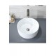 AuraRound Tezgah Üstü Armatür Deliksiz Seramik Lavabo – 40 cm, Beyaz