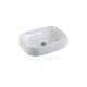 PrimoSquare Tezgah Üstü Armatür Deliksiz Seramik Lavabo – 56x42 cm, Beyaz
