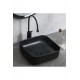 OnyxRound Tezgah Üstü Armatür Deliksiz Mat Siyah Seramik Lavabo – 38 cm