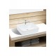 MiraRound Tezgah Üstü Armatür Delikli Seramik Lavabo – 40x33 cm, Beyaz
