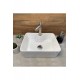TerraSquare Tezgah Üstü Armatür Delikli Seramik Lavabo – 48x37 cm, Beyaz