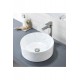 AuraRound Tezgah Üstü Armatür Deliksiz Seramik Lavabo – 40 cm, Beyaz