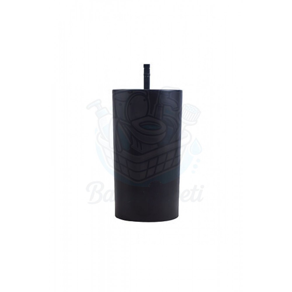 NoirBlock Monoblok Armatür Delikli Mat Siyah Seramik Lavabo – 41x41x85 cm