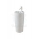 SoloBlock Monoblok Armatür Delikli Seramik Lavabo – 41x41x85 cm, Beyaz